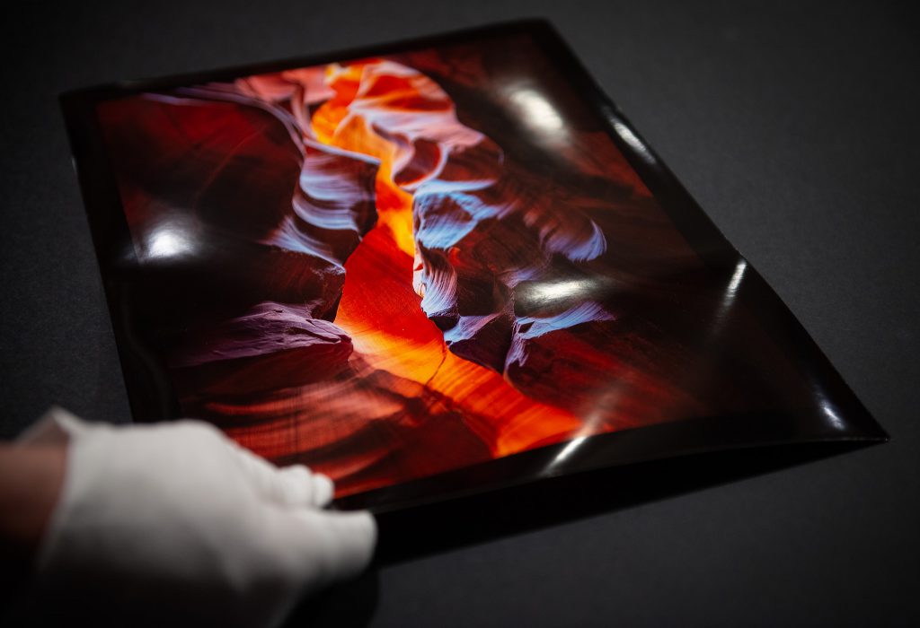 Glossy metallic fine art paper print produced at Calgary Art Printing